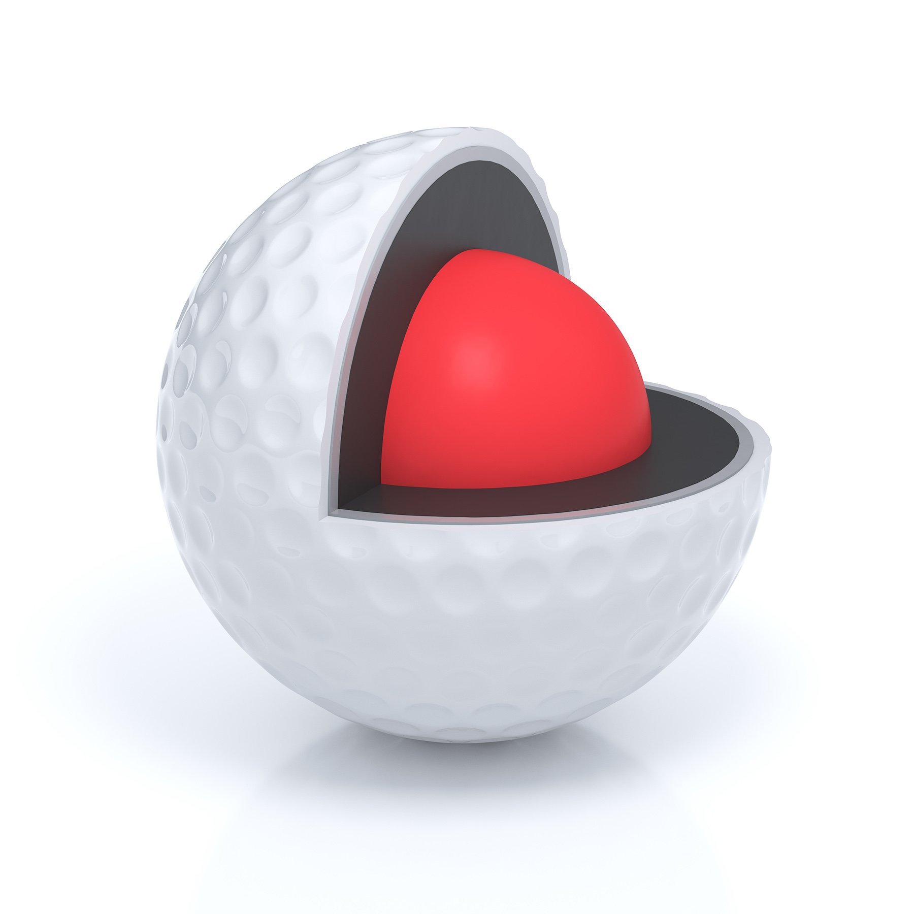 Shematski prikaz strukture loptice za golf