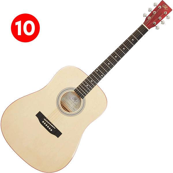 Guitare acoustique SX SD204G Transparent Red-Natural Guitare acoustique