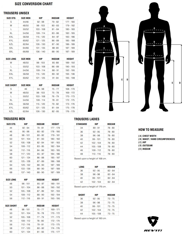 Revit Trousers Size Chart - Muziker