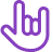 Symbol einer Hand mit Rocker-Geste