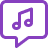 Symbol einer Sprechblase mit Note