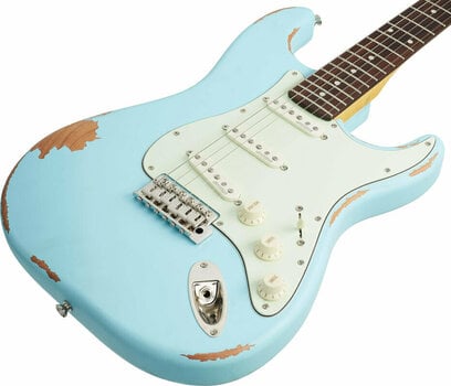 Electric guitar Vintage V6MRLB Distressed Laguna Blue - 3