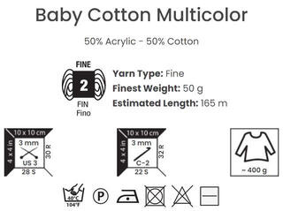 Przędza dziewiarska Yarn Art Baby Cotton Multicolor 5213 Green Blue Przędza dziewiarska - 4