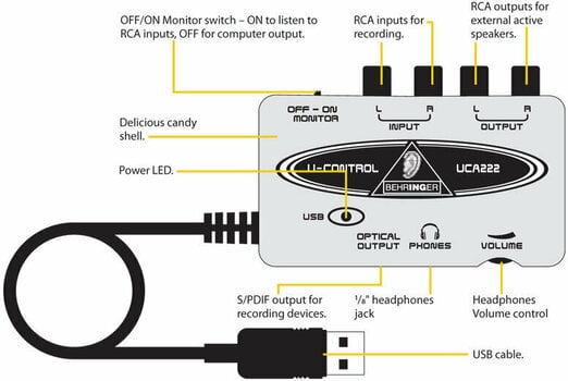 USB audio převodník - zvuková karta Behringer UCA 222 U-CONTROL - 4