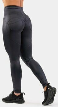 Fitness Trousers Nebbia High Waist Glossy Look Bubble Butt Pants Volcanic Black XS Fitness Trousers - 2
