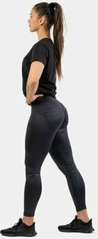 Fitness Trousers Nebbia High Waist Glossy Look Bubble Butt Pants Volcanic Black XS Fitness Trousers - 6