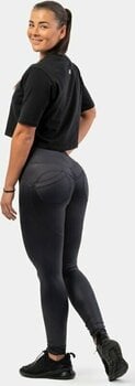 Fitness Trousers Nebbia High Waist Glossy Look Bubble Butt Pants Volcanic Black XS Fitness Trousers - 10