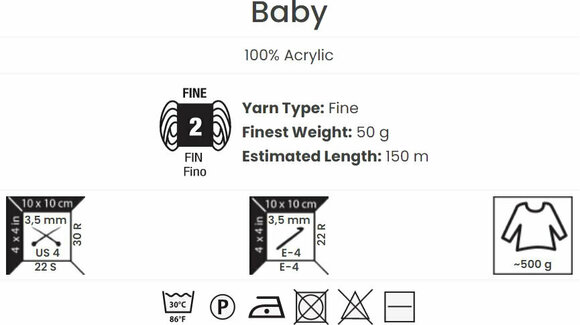 Плетива прежда Yarn Art Baby 635 Light Lilac - 6