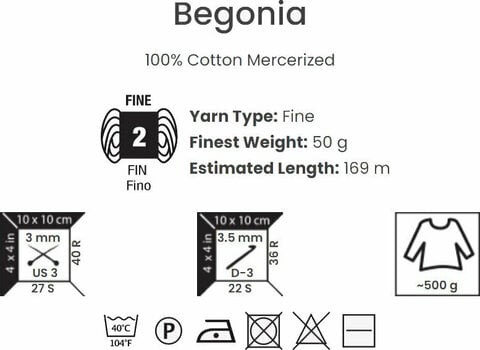 Fios para tricotar Yarn Art Begonia 003 White Fios para tricotar - 5
