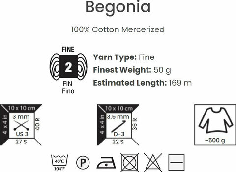 Stickgarn Yarn Art Begonia 5352 Pistachio Stickgarn - 5