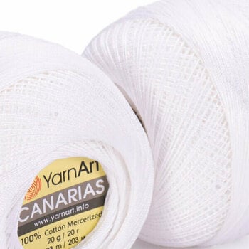 Плетене на една кука прежда Yarn Art Canarias 1000 Optic White - 2