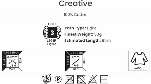 Fios para tricotar Yarn Art Creative 228 Dark Yellow - 5