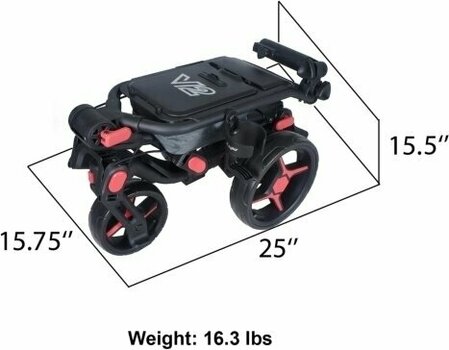 Wózek golfowy ręczny Axglo Tri-360 V2 3-Wheel SET Black/Red Wózek golfowy ręczny - 7