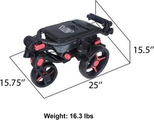 Manuální golfové vozíky Axglo Tri-360 V2 3-Wheel SET White/Red Manuální golfové vozíky - 6