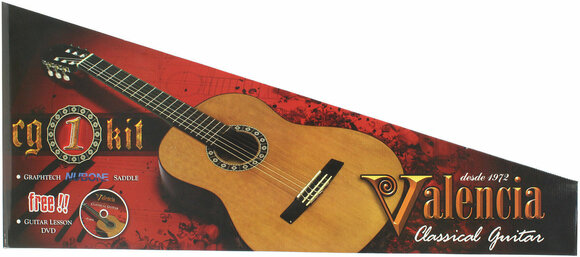 Класическа китара Valencia CG 1K 4/4 Classical guitar Pack Black - 7