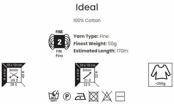 Νήμα Πλεξίματος Yarn Art Ideal 222 Off White Νήμα Πλεξίματος - 5