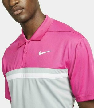 Polo Nike Dri-Fit Victory Active Pink/Light Grey/White 2XL Polo - 3