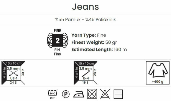 Pređa za pletenje Yarn Art Jeans 17 Denim Blue - 6