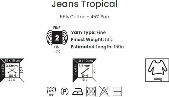 Kötőfonal Yarn Art Jeans Tropical 616 Multi Kötőfonal - 4