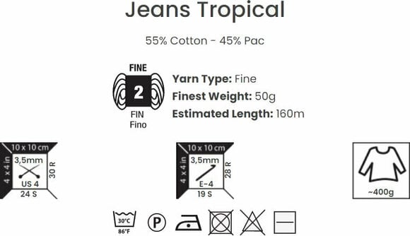 Strickgarn Yarn Art Jeans Tropical 616 Multi Strickgarn - 4