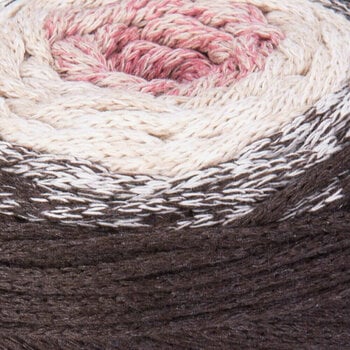 Cable Yarn Art Macrame Cotton Spectrum 1302 Brown Pink Cable - 2