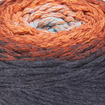 Cable Yarn Art Macrame Cotton Spectrum 1307 Terracotta Grey Cable - 2