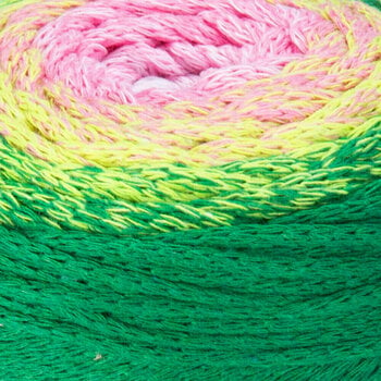 Cord Yarn Art Macrame Cotton Spectrum 1309 Pink Green - 2