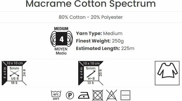 Snor Yarn Art Macrame Cotton Spectrum 1311 Pink White - 4