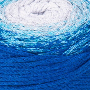 Cord Yarn Art Macrame Cotton Spectrum 1312 White Blue - 2