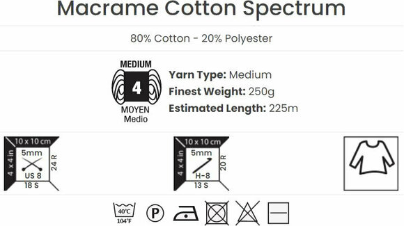 Corda  Yarn Art Macrame Cotton Spectrum 1314 Violet Pink - 4