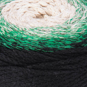 Naru Yarn Art Macrame Cotton Spectrum 1315 Black Green - 2