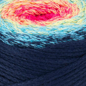 Cord Yarn Art Macrame Cotton Spectrum 1318 Pink Blue - 2