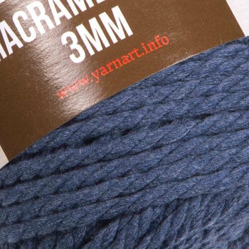 Cord Yarn Art Macrame Rope 3 mm 3 mm 761 Denim Blue - 2