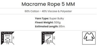 Corda  Yarn Art Macrame Rope 5 mm 5 mm 85 m 770 Light Orange Corda  - 4