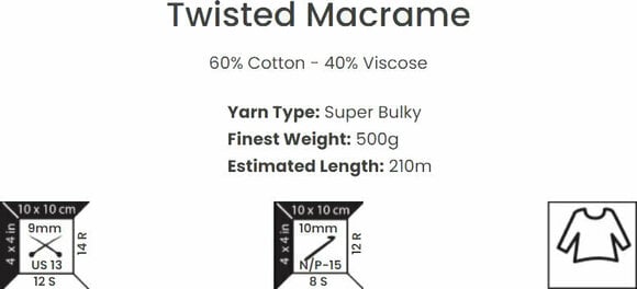 Sladd Yarn Art Twisted Macrame 800 - 3