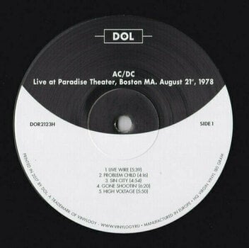 LP deska AC/DC - Paradise Theater Boston Ma August 21st 1978 (Blue Vinyl) (LP) - 2