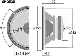 Kesksageduskõlar Monacor SP-252E - 2