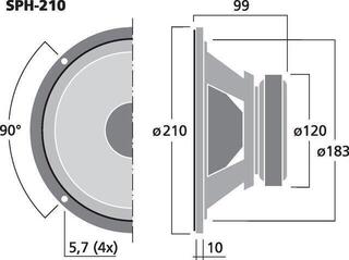 Stredový reproduktor Monacor SPH-210 Stredový reproduktor - 2
