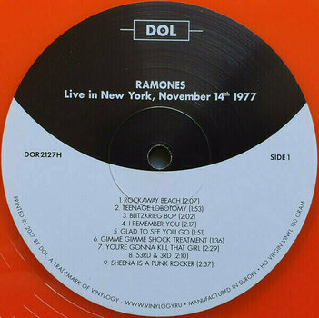 Disque vinyle Ramones - Live In New York November 14th 1977 (Orange Vinyl) (LP) - 2