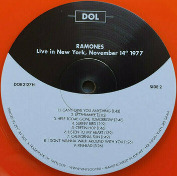 Disque vinyle Ramones - Live In New York November 14th 1977 (Orange Vinyl) (LP) - 3