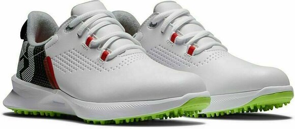 Junior čevlji za golf Footjoy Fuel White/Black/Lime 32,5 - 5