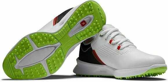 Dječje cipele za golf Footjoy Fuel White/Black/Lime 32,5 - 6