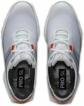 Pantofi de golf pentru bărbați Footjoy Pro SL Sport White/Grey/Orange 40,5 - 7