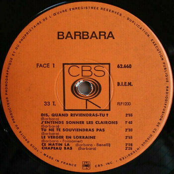 Disque vinyle Barbara - Dis, Quand Reviendras-Tu? (LP) - 2