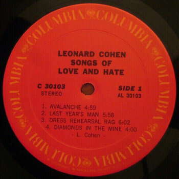 Vinyl Record Leonard Cohen - Songs Of Love And Hate (LP) - 2