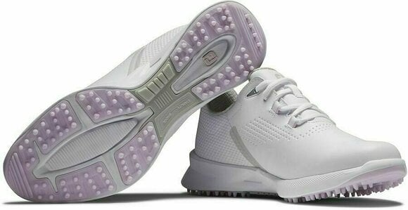Ženski čevlji za golf Footjoy Fuel White/White/Pink 36,5 - 6
