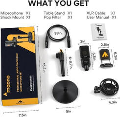 Microfone condensador de estúdio Maono AU-PM500T Microfone condensador de estúdio - 7