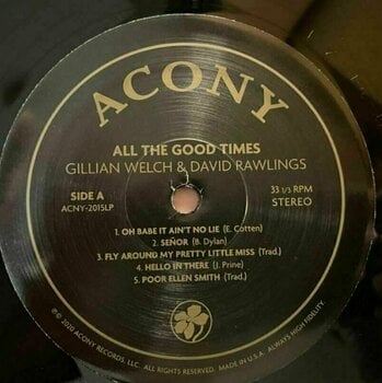 Vinyl Record Gillian Welch & David Rawlings - All The Good Times (LP) - 2