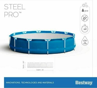 Felfújható medence Bestway Steel Pro 6473 L Felfújható medence - 6