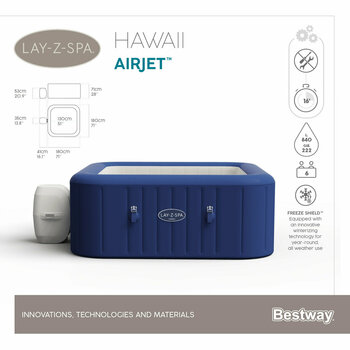 Bain à remous gonflable Bestway Lay-Z-Spa Hawaii AirJet Bain à remous gonflable - 6